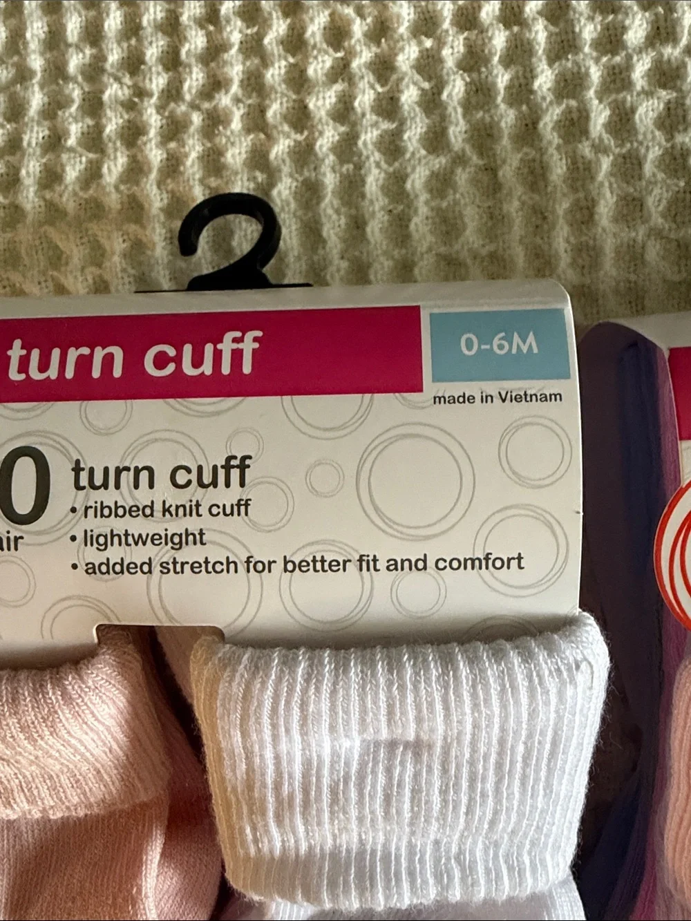 wonder nation Pink & White Toddler Turn Cuff Sock Pack